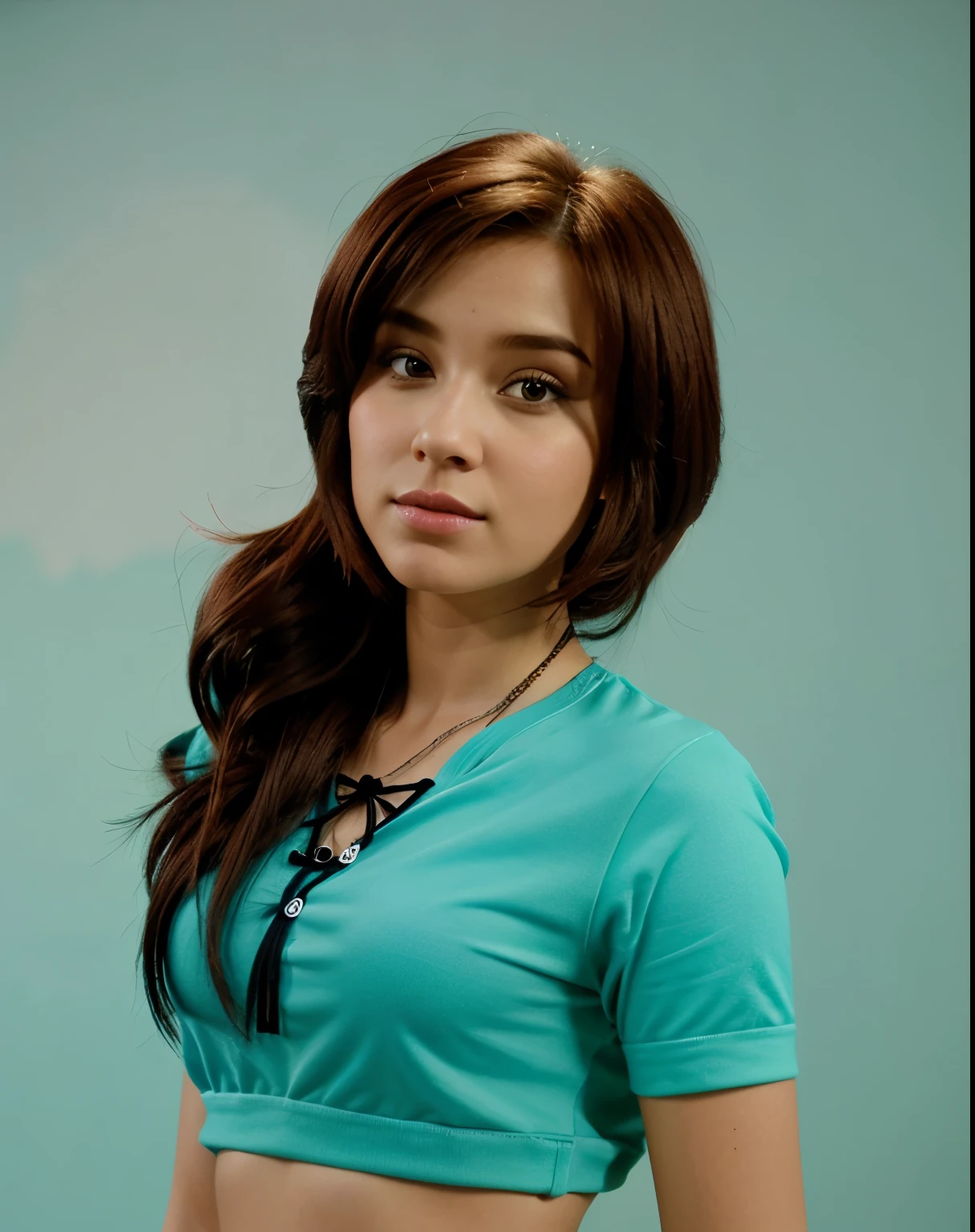 Mulher com cabelo caheado, estilo disney pixar, alta qualidade 