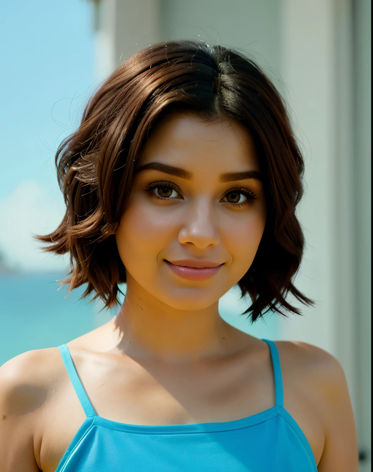 Mulher com cabelo caheado, estilo disney pixar, alta qualidade 