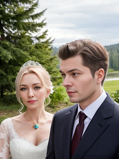 a Russian husband and wife couple, focus on the characters