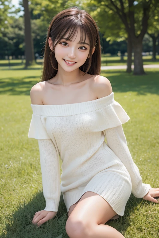 ((((highest quality))))、(((Ultra-precision CG16K wallpaper)))、(((masterpiece)))、(((Super detailed)))、(((super extreme details)))、1people's women、mature woman、25 year old woman、((Chinese face))、((very beautiful face))、((Zuo々Ki Nozomi:1.5))、((straight semi-long hair:1.3))、(shiny hair)、bangs up to eyebrows、beautiful brown hair、beautiful delicate eyes、brown eyes、raised eyebrows、high nose、small nostrils、small mouth、seductive lips、mouth slightly open、beautiful breasts、C cup size breasts、cleavage、plump body、perfect proportions、perfect anatomy、perfect composition、beautiful detailed shading、beautiful natural lighting、beautiful detail glow、Depth of bounds written、(((High chroma)))、(((real:1.9)))、((vivid:1.4))、((beautiful skin))、((skin texture))、((realな皮膚感))、(((cowboy shot:1.5)))、((Angle seen from the front:1.5))、((smile:1.4))、(Eyes looking at me:1.5)、bright sunshine、(((garden:1.3)))、(standing pose:1.5)、(((Pink ribbed knit off shoulder mini dress:1.5)))、