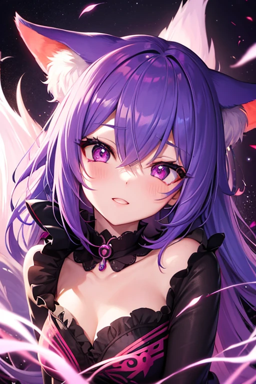 Roxanne wolf from five nights at Freddy’s with big boobs and great hips looking with her beautiful eyes in animatronic form with her fluffy lavender fur