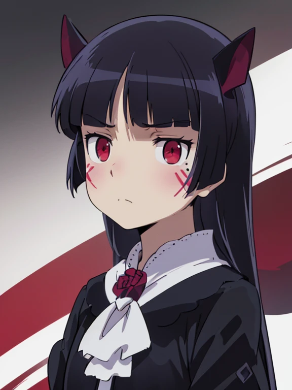(((Sickle))), (((grim Reaper))), ((black)), (Skeleton), Red eyes, (Whitewashed face)、ruri gokou, Hime cut, Face Paint, darkness, dark, Gothic, mysterious, elegant, Creepy, grace, black, underworld, Shadow, night, cool, Ghost, Different world, antiquity, Mysterious, Mysterious, Heavy, accessories,