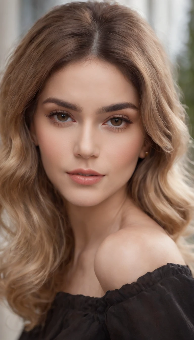 Chica con cabello corto y rizado. Lentes negros, ojos cafes, cara almendrada, lunar emedio de la barbilla, barbilla redonda, nariz fina, ojos grandes, maquillaje fino y natural. Labios rosados .
Cuerpo tipo pera, caderas anchas. 