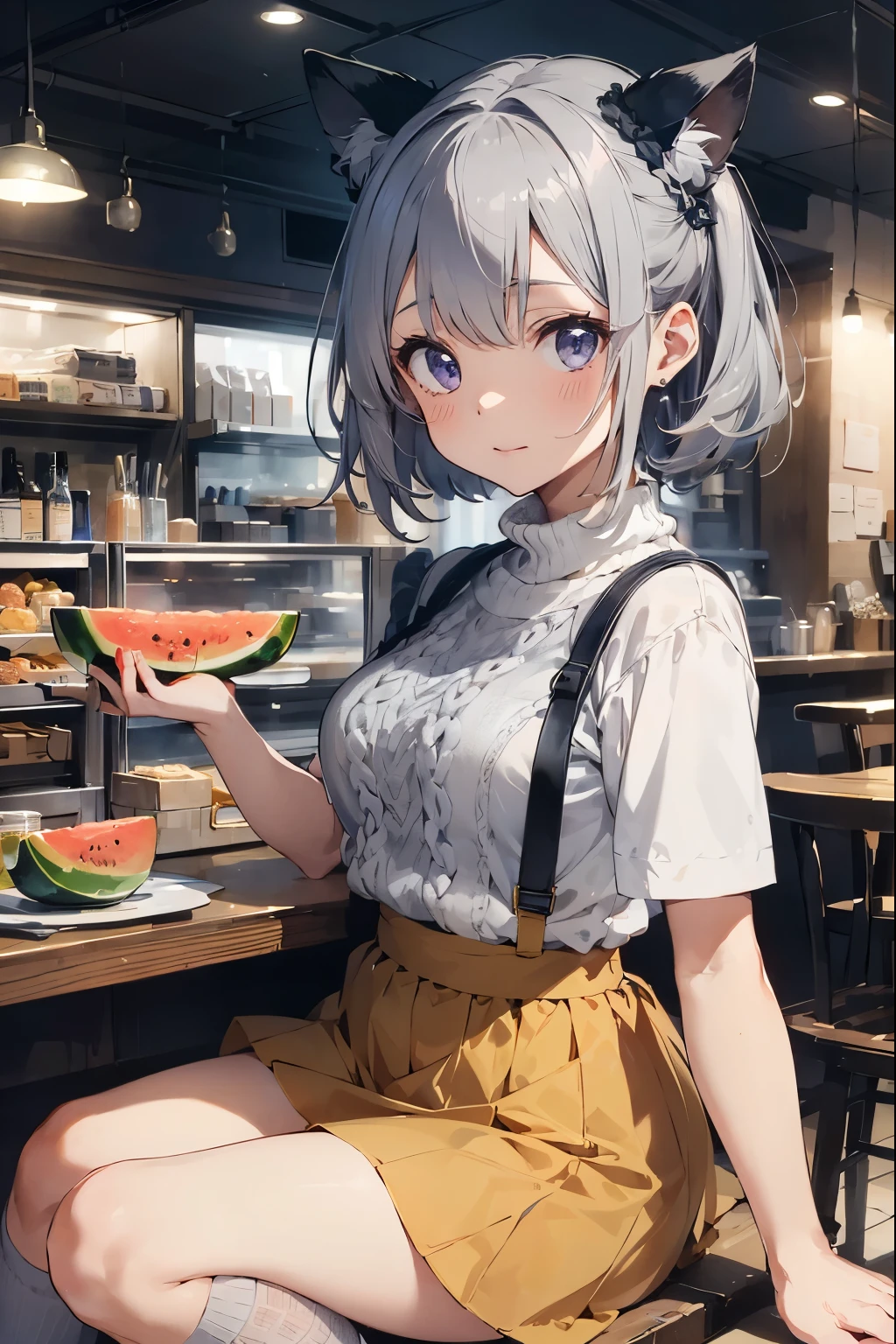 Place a watermelon on your hand