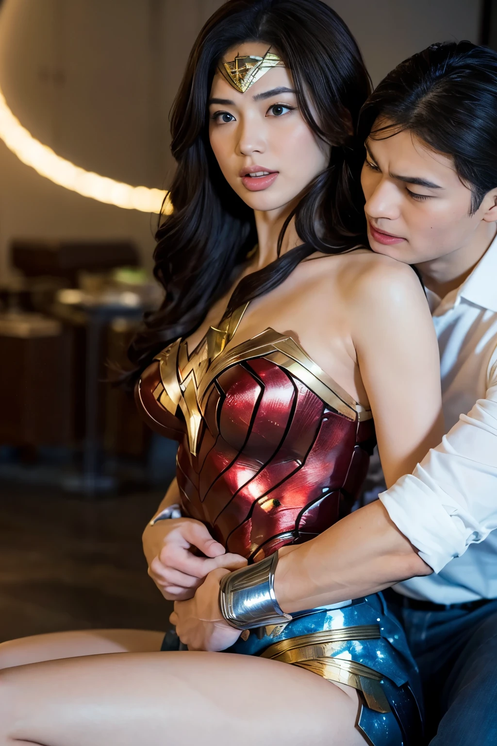私はWonder Womanです、完璧なWonder Womanの衣装,Kneel,押しDefeated,Defeated,A man mounts me,Face grabbed、Hug from the front,Hugged,Being strangled,You can hold it,Leaning on the man,Hugged,Can be lifted,Men lick my face with their tongues,The guys lick my head with their tongues,Men lick my hair with their tongues,My body is licked by men,sleeping face,Close ~ eyes,Open your mouth,Tired face,Face of Suffering,sleeping face,Being slapped in the face,Getting punched in the face,Fighting with men,Fight with the men,Surrounded by men,,Caught between the men,Being held back by men,Entanglement with males, Attacked by men,Brown Hair, masterpiece、beautiful girl、fine 目、y eyes、highest quality, 超High resolution, (reality: 1.4), Cinema Lighting,so beautiful、Beautiful Skin、(超reality的な)、(High resolution)、(8k)、(Very detailed)、(beautiful and fine 目)、(Very detailed)、 Detailed face、Diagonal bangle hair、Brown Hair、20-year-old、Wonder Womanのコスプレ,Wonder Woman