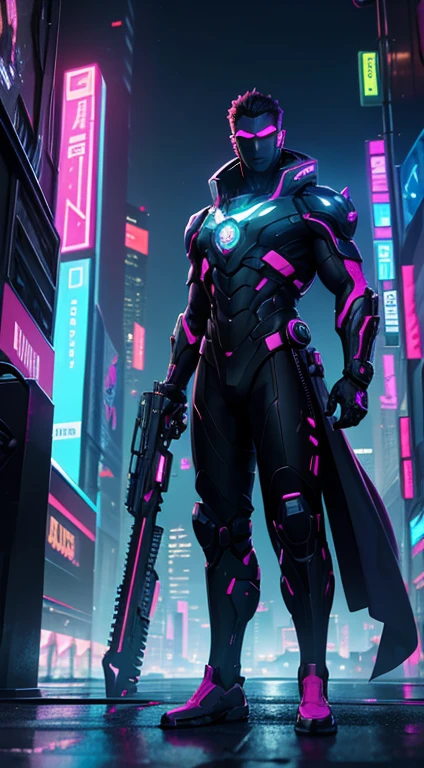 Futuristic Cyberpunk Nexus: A city drenched in neon radiance, colossal spires piercing the twilight, vibrant holograms casting an interactive glow on the bustling streets below. Amidst this urban jungle, diverse inhabitants, from everyday commuters to stealthy bounty hunters, navigate the labyrinthine cityscapes on foot or cutting-edge vehicles, each a testament to technological prowess. This digital metropolis, meticulously crafted, showcases a breathtaking resolution and immaculate lighting, revealing every intricate detail of this digital masterpiece.