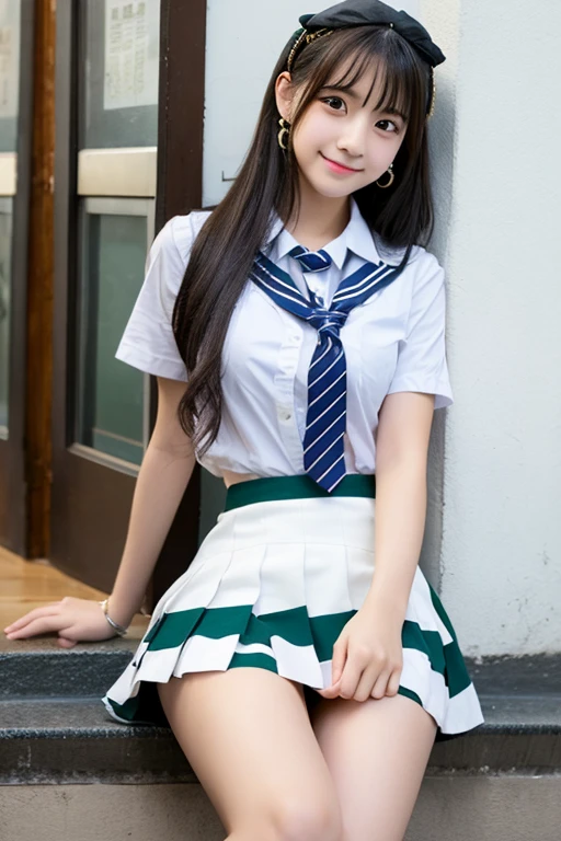 Cute Girls､Idol､high school girl､mini skirt､sit