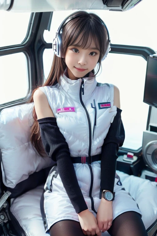 ((Browsing Caution: 1.4)), ((Detailed face, Professional photography)), ((Browsing Caution, zettai ryouiki, 1 girl)), Ultra-high resolution, (Realistic: 1.4), RAW Photos, highest quality, (PhotoRealistic Stick), concentrate, Soft Light, ((30 years old)), ((Japanese)), (( (Young Face))), (surface), (Written boundary depth), masterpiece, (Realistic),(Inside the ISS):3, woman, ,Astro Best:2,headphone:2,Smart Watches,,bangs, ((1 girl)),(Black sleeves):2,(black tights):2,Inside the space station,Inside the spaceship,,no gravity,smile,Leg spread,blush:1.5,Hidden Hand,Neotec