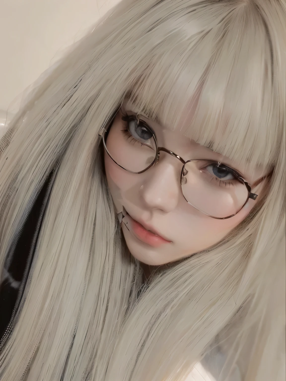 blonde girl with glasses and white shirt, artwork in the style of Guweiz, retrato realista kawaii, estilo de realismo de anime, estilo anime 3 d realista, semirealistic Estilo anime, estilo de arte de anime realista, estilo de arte realista, retrato de lofi, retrato nft, made with anime painter studio, Guweiz, 🤤 retrato de , Estilo anime. 8K