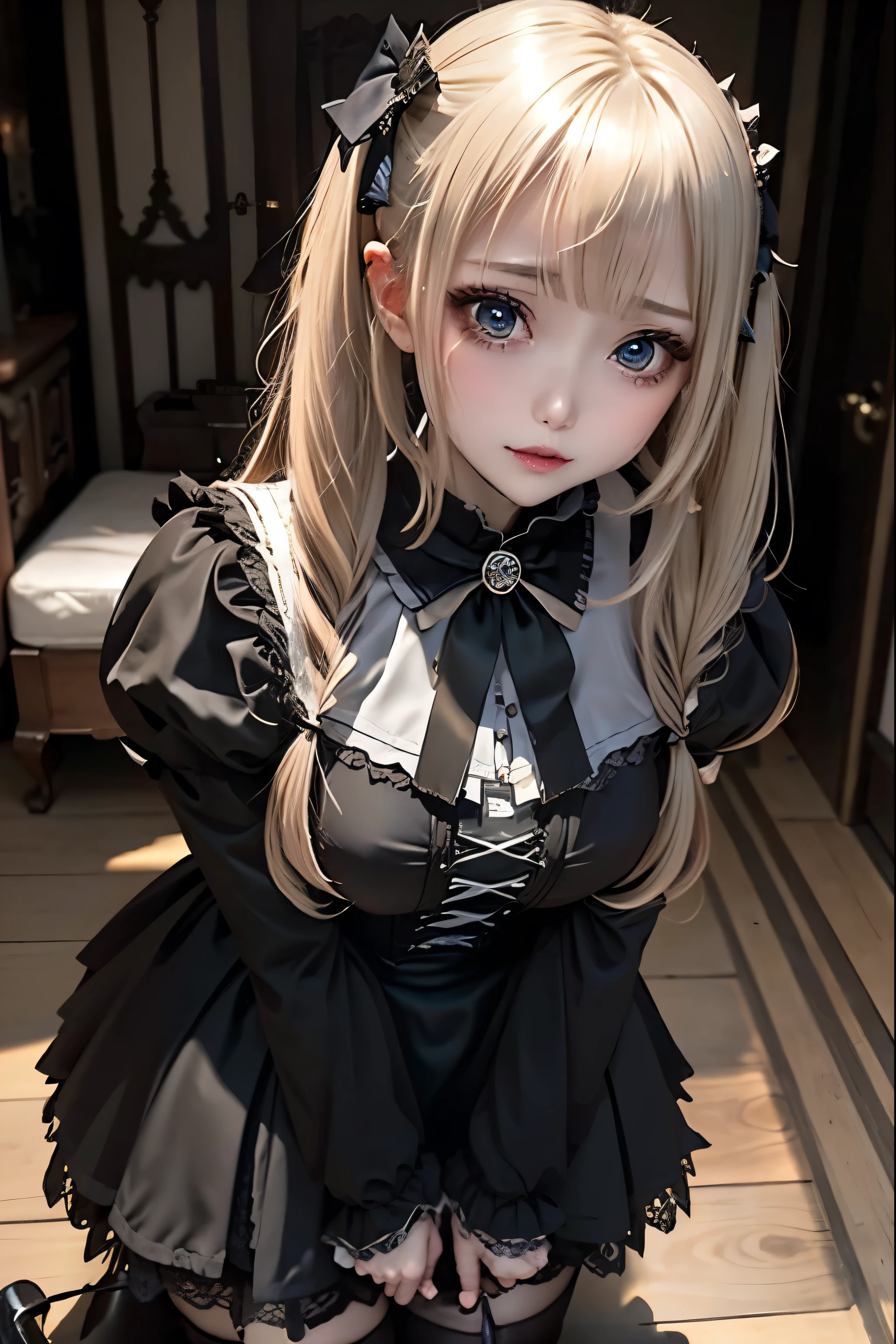 Hard Dark Gothic Makeup、Deep Night Sky、Horror、Black dark eyeshadow、cry、sad、Good skin radiance、Dark Gothicメイク、Dark smile、palace、The beauty of fragrance、24-years-old、Expressions of intense sexual pleasure、Embarrassed look、Dark Gothic、Obscene language、highest quality、Expression of sexual pleasure amid suffering、Drunk face、紫のMaid clotheysterious、Noble、The face of someone who is holding in the toilet、sexy、Loving smile、Twin tail hair、Right blue eye, Left eye is red、Super seductive pose、Platform Heel Shoes、Heavy makeup、Gothic ta Clothing、A little slimmer、Silver Hair、Long Hair Straight Hair、Cute Gothic Loliress、Beautiful Face、elegant features、Fascinating face、Stained glass is the background、Chest glistening with sweat、The room is dark、goth long dress、Bell Sleeves、Wizard Sleeve、Decadent look、Sexually excited expression、Glossy thighs wet with water、Thighs that are wet and shiny with oil、Background of a room full of roses、sad expression、Rose Maiden、The embroidery is pink、The dress has pink embroidery、Thigh-high socks、Knee-high socks、Gentle expression、Dark black eyeshadow、despicable act、Stained glass and rose background、thighs are a little thin、Female Duo、Female couple、dark church background、Stained glass、Black metal world、Dark Castle、Dark Room、Slender body、upright、walk、Are standing、gothic long dresaid clothes、Victorian dresses、Her thighs glisten with sweat、My body is wet and shiny、Lots of glitter on the thighs、sweating、My thighs are sticky from sweating、Sweat glistens on the thighs, The whole body is sweaty and shiny、Quite sweaty、My thighs are sweaty、My thighs are so wet、My thighs are shining with sweat、A lot of sweat glistens all over the body、Small breasts、Thick knee-length dress、Slightly hides the bust、