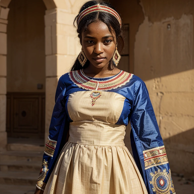 Beautiful woman, 21 years old, from chad, cultural costumes dress