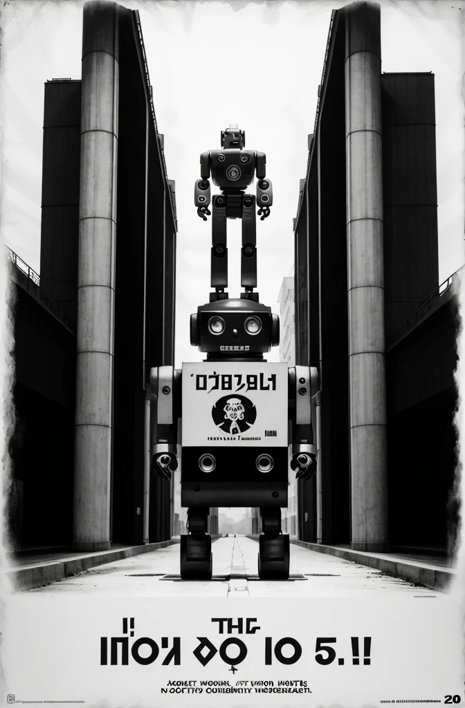 There is no hope but work, workers, no Future, robots, russian Propaganda art style, 50s, poster, constuctivism, black and white 