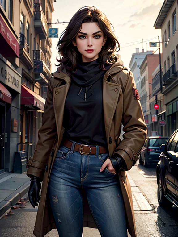 Keira Knightley、(masterpiece:1.0)、(highest quality:1.2)、(Dark Shot:1.3)、Classic Rogue、1991 Rogue X-Men、1 girl、Only one person、Head to Toe、standing on street corner、Elegant pose、(clothing: Brown winter coat、Brown hood、Down lining、White scarf、gloves、jeans) Medium Hair、Brown Hair、Wavy Hair、1 grey hair、Green Eyeischievous look、Grin、Spread your lips、Red lipstick、Heavy makeup、Confident expression、Backlight、(realism: 1.5)、(realism: 1.4)、(Messy: 1.4)、8k、Very detailed、Detailed beautiful woman、(background: midnight、It&#39;s snowing、Downtown New York、Snowy Night)、Official Art、Very detailedな CG Unity 8k 壁紙、Perfect lighting、colorful、超High resolution、photograph、8k、High resolution、Kodak Portrait 400、Film Grain、ぼやけたbackground、(Bokeh:1.2)、(Bright colors:1.2)、Film Grain:1.2、(warm color、warm colorトーン:1.2)、(カラーphotograph)、プロのphotograph