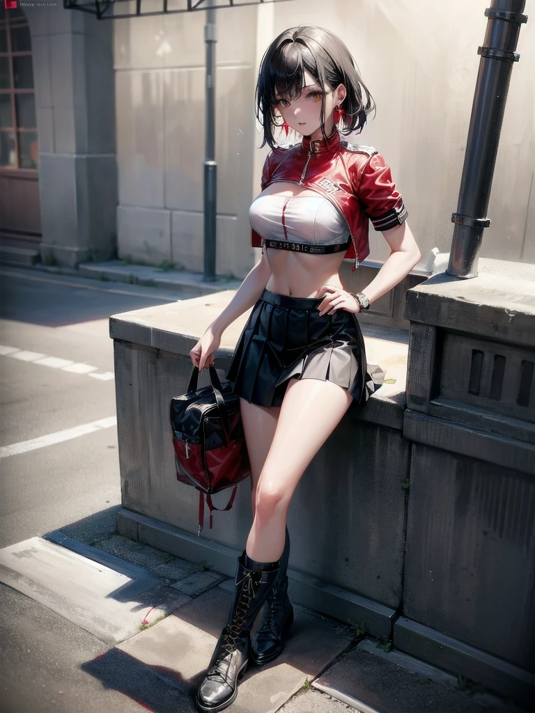 Fisheye Lens、looking at the camera、Embarrassed、Super huge breasts、Plump thighs、Sweat it out、Lots of big explosions、cigarette、fire、(((ゴシックフリルmaid服)))、Giant art, highly detailed Giant shots, Giant, Two legs, Five Fingers, short hair, A beautiful girl bigger than any skyscraper, Wear rimless glasses, smile, Big Breasts, maid服, Black Pantyhose, Black Pantyhose, No shoes, toes visible through pantyhose, Steam is coming out of the soles of the feet, Destroy a city, a very small big city, Miniature metropolis, Description of the whole body, GTS, giga Giant, Stomping City, Crush City, Small Town, Micro City, Pantyhose Legs, High resolution, Highest quality, masterpiece, maid, maid,