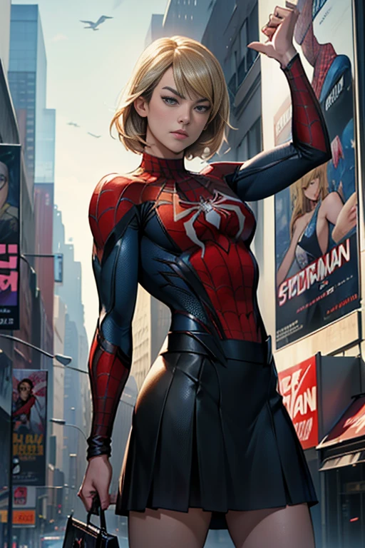 Yvonne Strahovski、マーベルコミックの映画Poster、so beautiful、Movies about Spider-Man、sexy、whole body、Wearing a skirt、Premiere Date、Poster、belly buttonを突き出す、new york、She's wearing a ripped Spiderman suit、The suit is torn、Wearing a skirt、Red and black color scheme、dynamic、masterpiece、highest quality、Super detailed、Very detailed、Delicate and beautiful shine、Ultra-high resolution、Cinematic、break、breakドロップ、(Torn clothes:1.5)、(Wet clothes:1.4)、Bare shoulders、Real Rain、Wet Hair、belly button、Exposed Skin、sexyな肩を披露