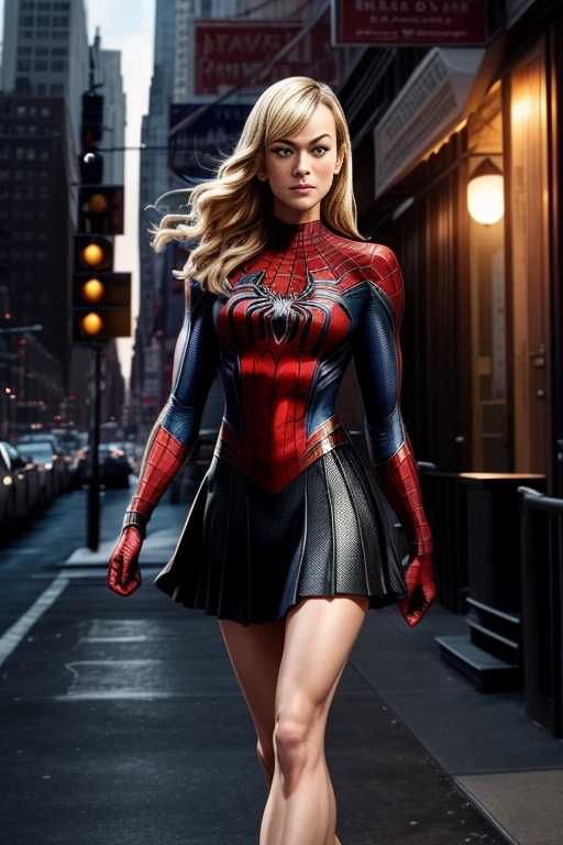 Yvonne Strahovski、マーベルコミックの映画Poster、so beautiful、Movies about Spider-Man、sexy、whole body、Wearing a skirt、Premiere Date、Poster、belly buttonを突き出す、new york、She&#39;s wearing a ripped Spiderman suit、The suit is torn、Wearing a skirt、Red and black color scheme、dynamic、masterpiece、highest quality、Super detailed、Very detailed、Delicate and beautiful shine、Ultra-high resolution、Cinematic、break、breakドロップ、(Torn clothes:1.5)、(Wet clothes:1.4)、Bare shoulders、Real Rain、Wet Hair、belly button、Exposed Skin、sexyな肩を披露