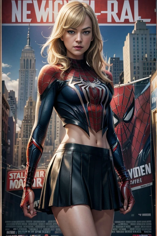 Yvonne Strahovski、マーベルコミックの映画Poster、so beautiful、Movies about Spider-Man、sexy、whole body、Wearing a skirt、Premiere Date、Poster、belly buttonを突き出す、new york、She's wearing a ripped Spiderman suit、The suit is torn、Wearing a skirt、Red and black color scheme、dynamic、masterpiece、highest quality、Super detailed、Very detailed、Delicate and beautiful shine、Ultra-high resolution、Cinematic、break、breakドロップ、(Torn clothes:1.5)、(Wet clothes:1.4)、Bare shoulders、Real Rain、Wet Hair、belly button、Exposed Skin、sexyな肩を披露
