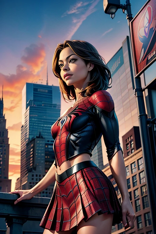 Kristin Kreuk、マーベルコミックの映画Poster、so beautiful、Movies about Spider-Man、sexy、whole body、Wearing a skirt、Premiere Date、Poster、belly buttonを突き出す、new york、She's wearing a ripped Spiderman suit、The suit is torn、Wearing a skirt、Red and black color scheme、dynamic、masterpiece、highest quality、Super detailed、Very detailed、Delicate and beautiful shine、Ultra-high resolution、Cinematic、break、breakドロップ、(Torn clothes:1.5)、(Wet clothes:1.4)、Bare shoulders、Real Rain、Wet Hair、belly button、Exposed Skin、sexyな肩を披露