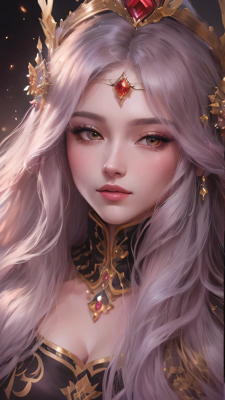 Close-up of a long-haired woman wearing a crown, ((Beautiful Fantasy Empress)), 8k high quality detailed art, Fantasy art style, Beautiful Fantasy Empress, beautiful Fantasy Portrait, Beautiful fantasy art portrait, Beautiful character drawings, Gweiz-style artwork, Heavenly Beauty, Beautiful fantasy art, Digital fantasy art ), Beautiful anime portraits, Fantasy Portrait
