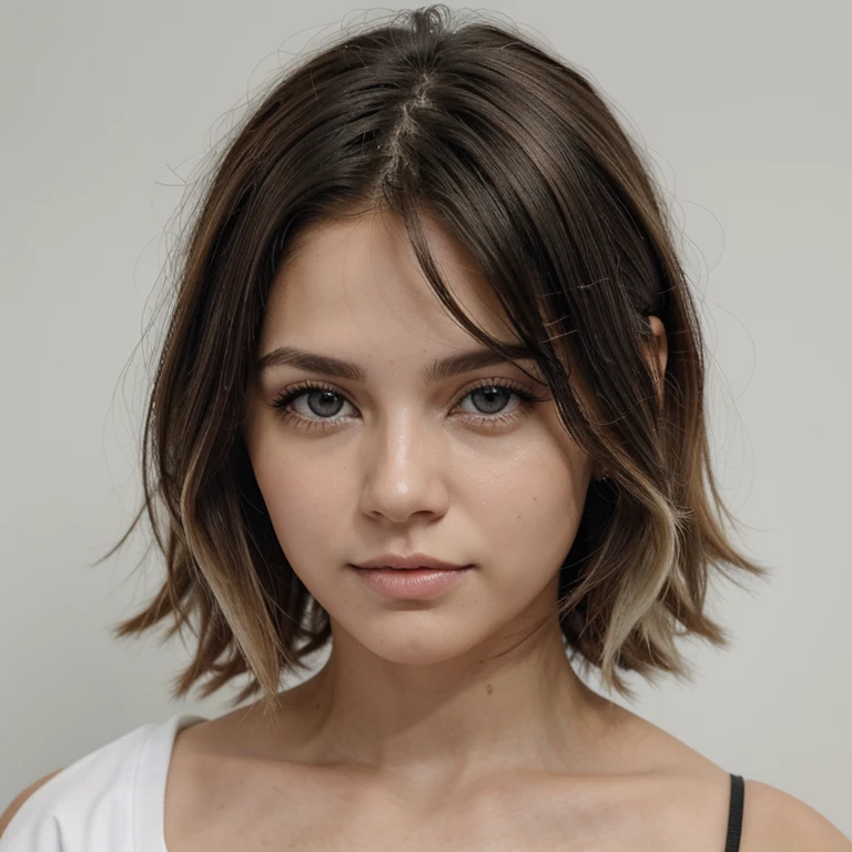 Hazme un chico con piel blanca,ojos verdes,una nariz perfilada,su cabello es color negro ondulado,usa lentes circulares,tiene una curita en la mejilla derecha y una mechon color blanco