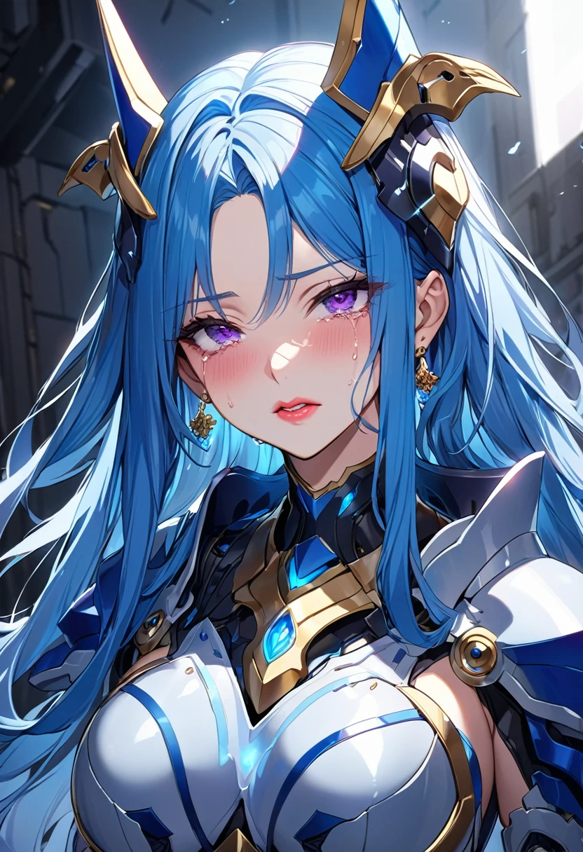 (superflat, masterpiece, flat shading, flat colors:1.1), Cinematic shot, Masterpiece, ((3 females)), european, (3 beautiful females), standing female teacher with two girls on a leash, humiliating , golden halo, halo, (hands on neck, choking:1.3), (chained, tied, golden chain, chain around bodies , chained collar, handcuffs, rough:1.4), leather gloves, leather, slim, angel wings, (cold light, cold blue tones), flat blue background, highly detailed, best quality, closeup