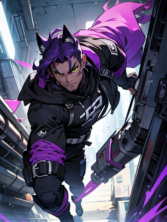 Meca Lobo, negro con morado
