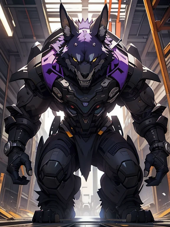 Meca Lobo gigante , negro con morado