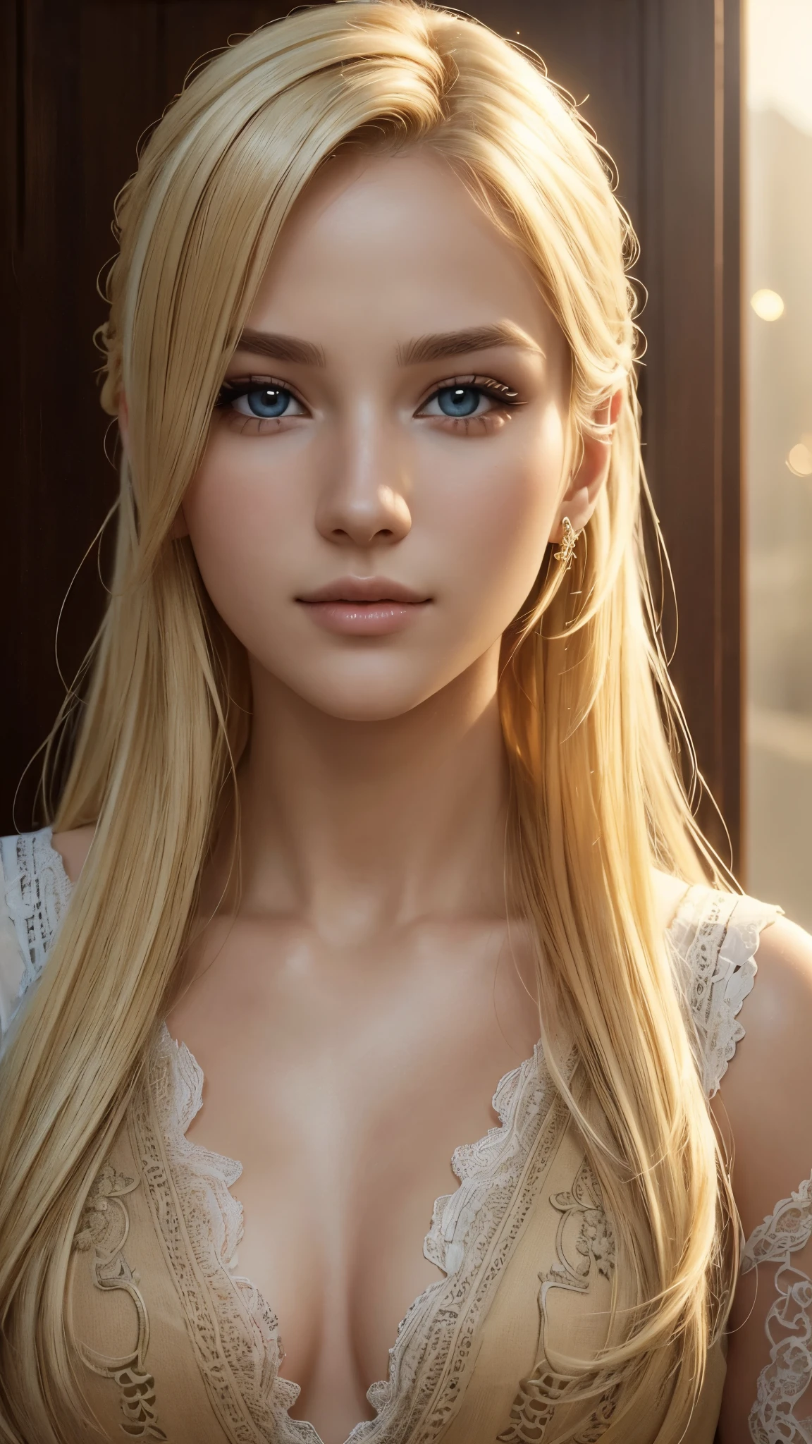 ((best quality)), ((ultra res)), ((photorealistic:1.4)), (intricate details), 19 years old, blonde hair, perfect face, make up:1.5, light on face, face detail.