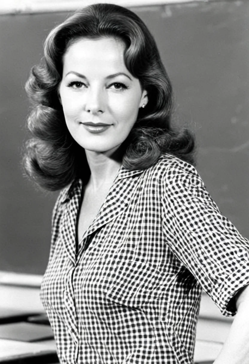 Annette Haven, Age 25、woman, (Teacher's suit, Tight Skirt)), School classroom, ((Detailed skin texture)), ((Sharp Face, Detailed face, Realistic Face, Natural Skin, Realistic Skin, Detailed skin, pores, Fine grain,Realistic eyes, Bright Blue Eyes)),, (masterpiece, highest quality, Super detailed, Best Shadow), High Contrast, (Best lighting), ((Cinematic Light)), colorful, Hyper Detail, Dramatic Light, Intricate details, (1 girl, alone) , Highly detailed artistic photography, dream-like, Backlight, Shadow, Ultra-high resolution, 8k, Super sharp focus, Super high quality model, Soft lighting, Film Photography, Analogue photography, Hyperrealism,