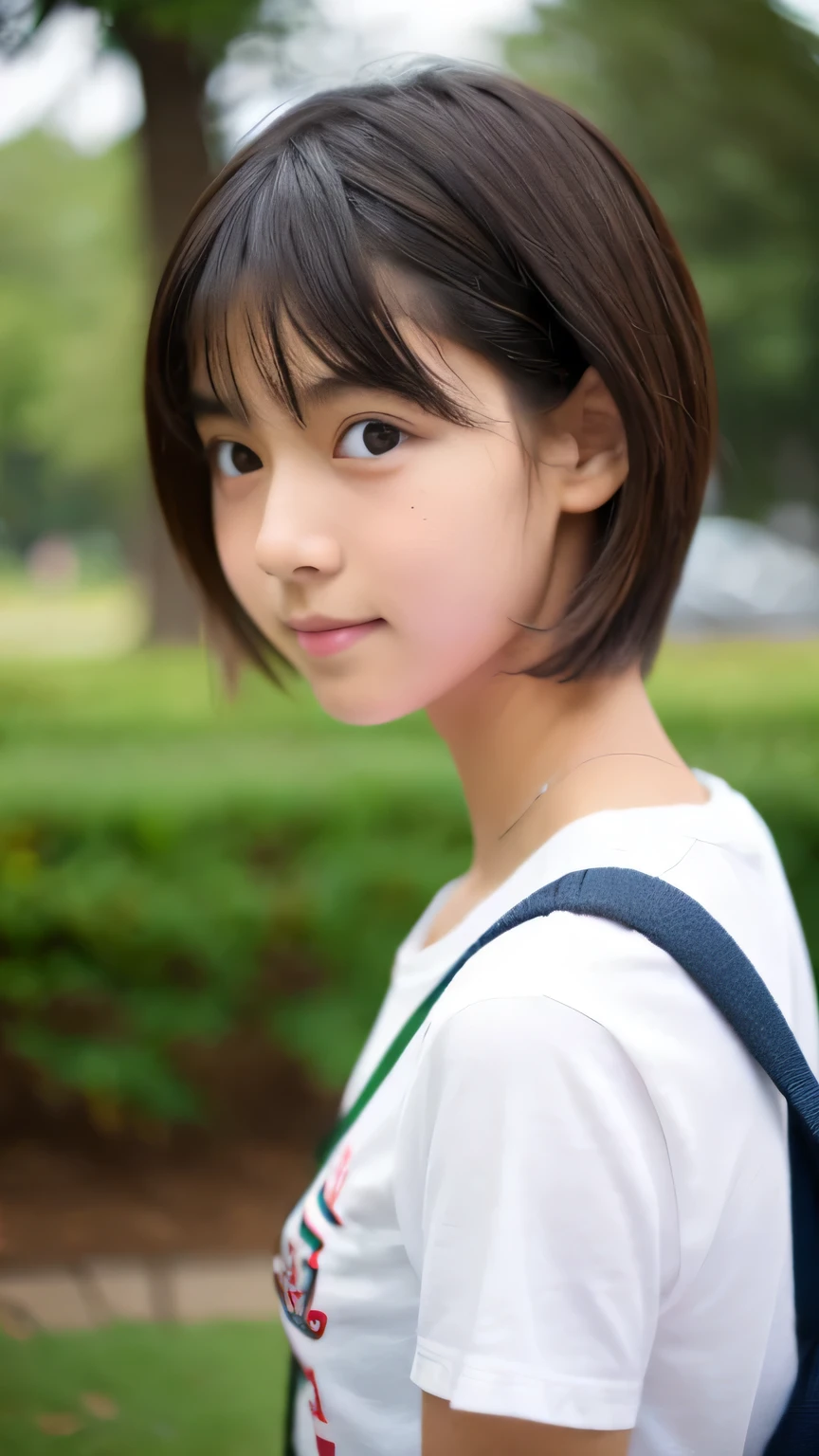 Female student very cute Natural feel boyish 16 years old Shortcuts