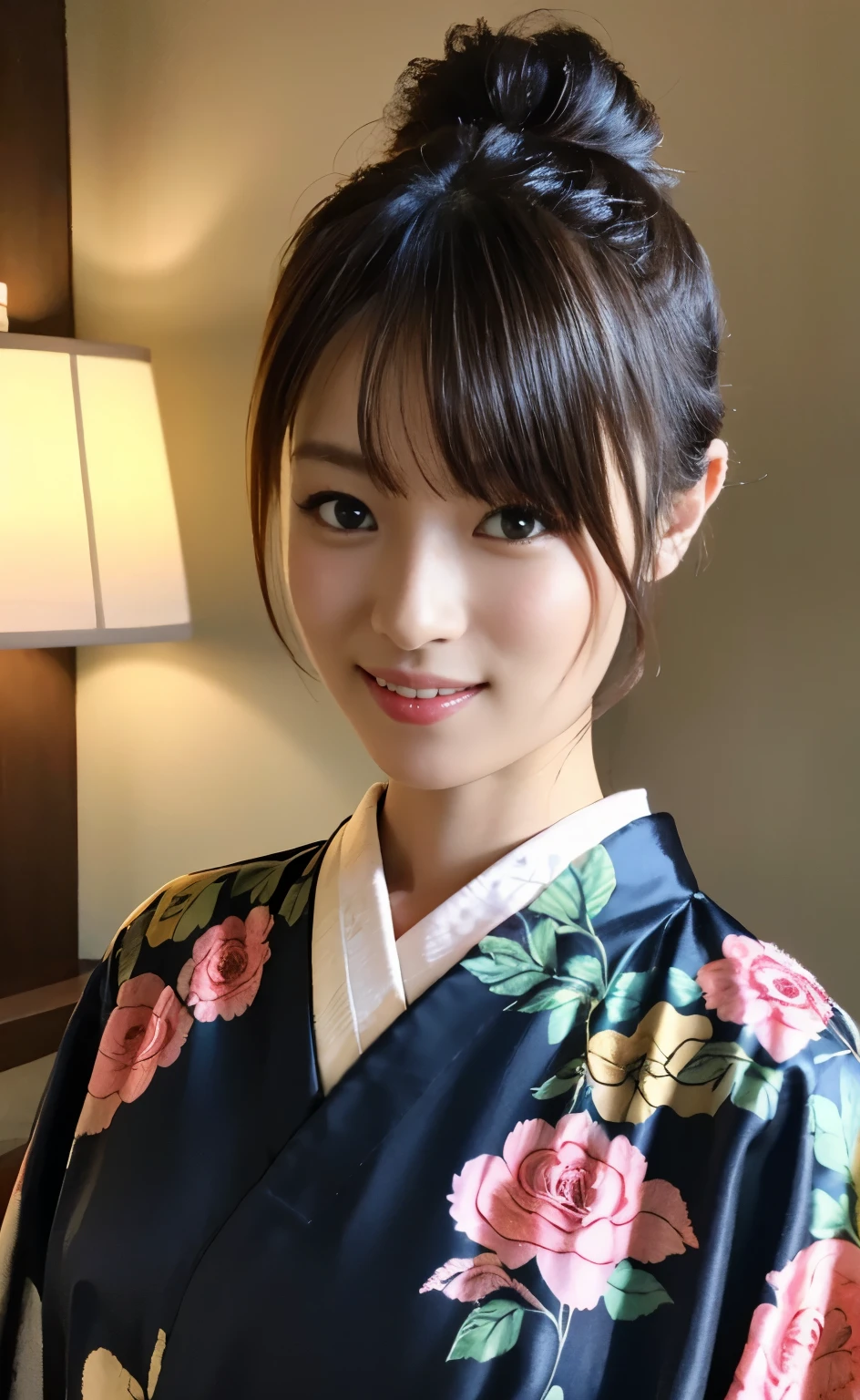 (((Carefully drawn with perfect anatomy))),Photoshoot in a traditional Japanese room at a long-established luxury inn,The collar of the kimono is pulled back, revealing the white nape of the neck.,She stands elegantly, tilting her head to the side and smiling elegantly.,Step back a little and use a wide-angle lens to include the background,(((美しいBlack Hairを日本髪の伊達兵庫に整えて頭に差した美しいかんざし:1.3))),One girl,one personで,A dignified smile,Eyes that capture the light of the chestnut color,Black Hair,hair ornaments,An elegant posture with knees together,Furisode kimono,kimono,Red lips,compensate,Tassel,rope,eye shadow,紫色のkimono,A beautiful Nishijin obi and obi ornaments,Beautiful large hairpin,Masterpiece,Ulzan 6500,(Realisticなphoto),masterpiece,High resolution,Highlight the best light and shadows,Main Character,Very high depth of field,soft delicate beautiful attractive 顔, Beautiful Edge Oiran_woman, a woman in a kimono posing for a picture,Perfect Edge Oiran_body,edge Oiran_Hairstyle,(Saiharu Body),(Tabletop,high quality,最high quality),(Delicate eyes and face),Ray Tracing,Highly detailed CG Unity 4k wallpaper,one person,Best image quality,Excellent detail,超A high resolution,Realistic:1.4),Attention to detail,Beauty condensed in 1girl,Beautiful brown hair,繊細でHigh noseを持つ美しい顔,Long limbs like a model,Tight waist,High nose,Clear chestnut eyes,Glossy lips, 