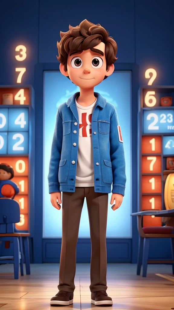 A who has the numbers 1 1 2 3 5 8 13 21 around his head and behind him
