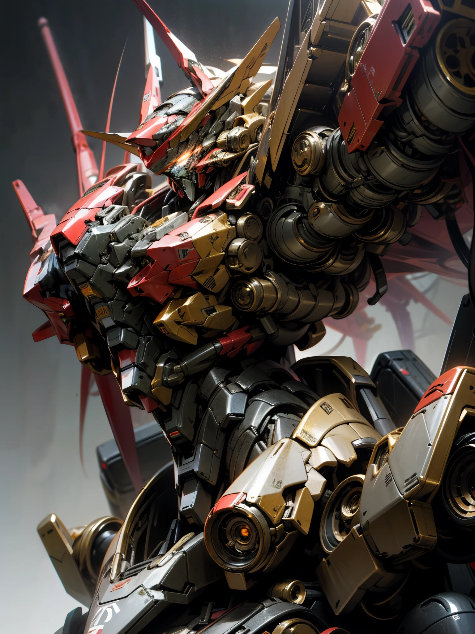 arafed robot with a glowing eye and a large body, cool mecha style, tremendous mecha robot, mecha suit, mecha art, mecha warrior, 4k highly detailed digital art, greek god in mecha style, mecha armor, beautiful robot character design, mecha anime, an anime large mecha robot
