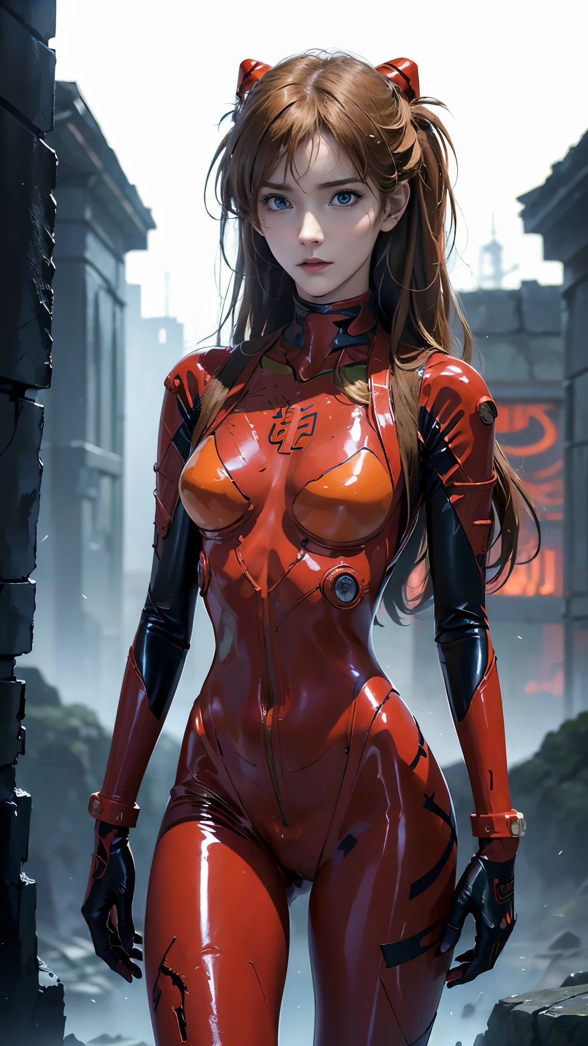  (La mejor calidad,A high resolution,Ultra - detallado,actual),Evangelion de Asuka Langley, una mujer impresionante,(Red latex bodysuit :1.4) ((abdominales delgados:1.4)), ((Ombligo expuesto)), ((abdominales cortados en v:1.3)), ,(Fondo de ruinas de mazmorra en ruinas:1.4 ), realista, super detail, ((Obra maestra)), (cinematic lighting), ((dark lighting)), (Asuka Langley:1.4),( Asuka Langley V2.1), More detailed 8K.motor irreal:1.4,UHD,La mejor calidad:1.4, fotorrealista:1.4, textura de la piel:1.4, obra maestra:1.8,obra-prima, mejor calidad,objeto Objeto], (face detailed :1.4 ),(Las proporciones correctas),(Ojos hermosos azules),  (pose vaquero),( perfect anatomy :1.4) , (background alley walls big stones Tokyo cyberpunk :1.4), ,(Fondo de ruinas de mazmorra en ruinas cyberpunk :1.4 ), (colores brillantes) , 