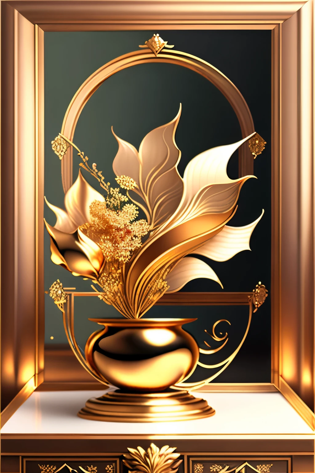 best quality, super fine, 16k, delicate and dynamic, contemporary arrangement of classical art, artworks, fourth-dimensional treasure chest packed