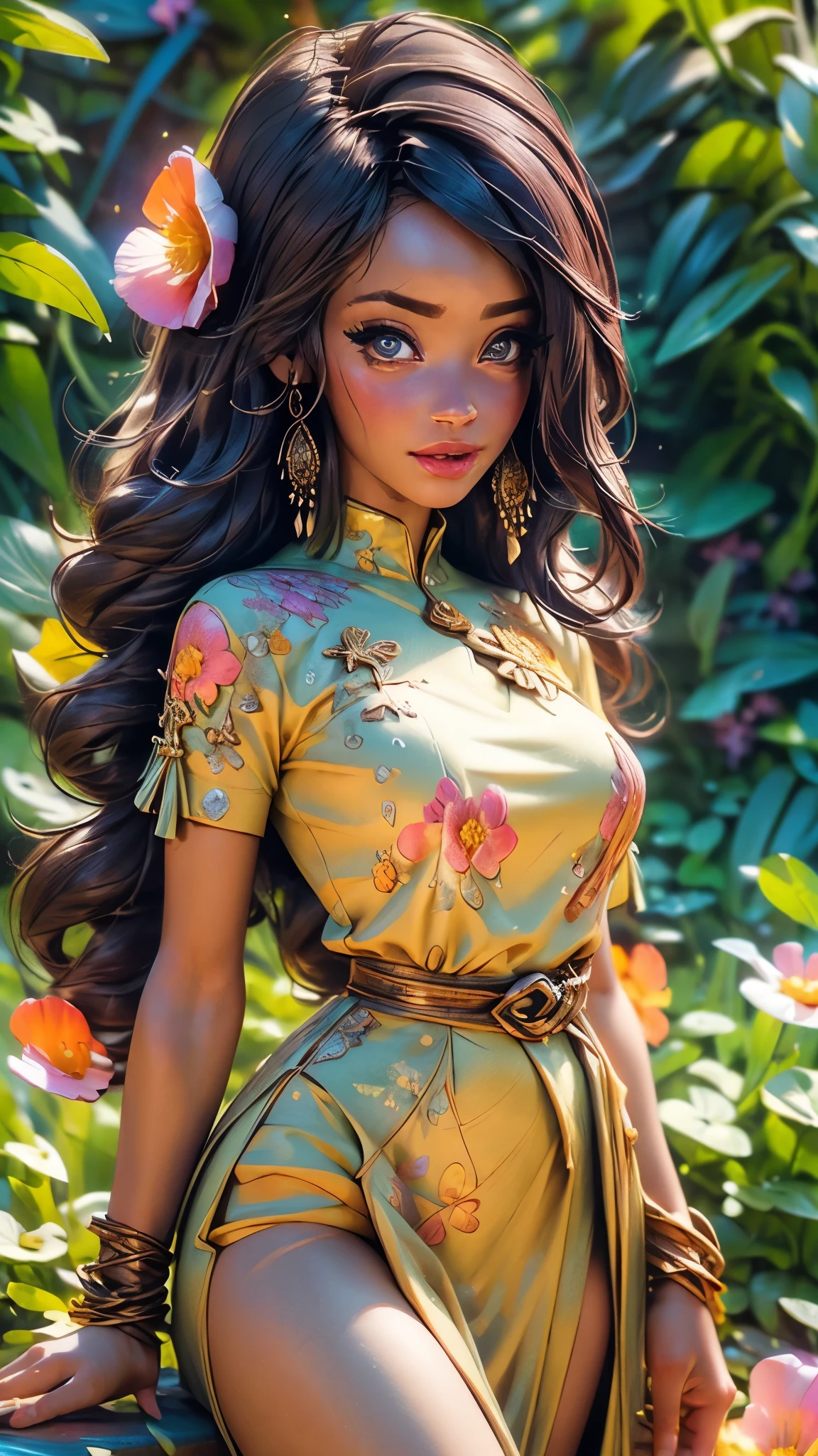 (best quality,4k,8k,highres,masterpiece:1.2),ultra-detailed,(best quality,realistic:1.2), lovely woman,field of poppy flowers,sheer yellow floral print summer dress,sunset,play,joy,beauty,harmony,portrait,soft lighting,vibrant colors, HDR, 8k, absurdres, cinestill 800, sharp focus, add_detail:2, Ultra HD | | | ((Fullbody-shot)) add_detail:2 (1woman, solo)