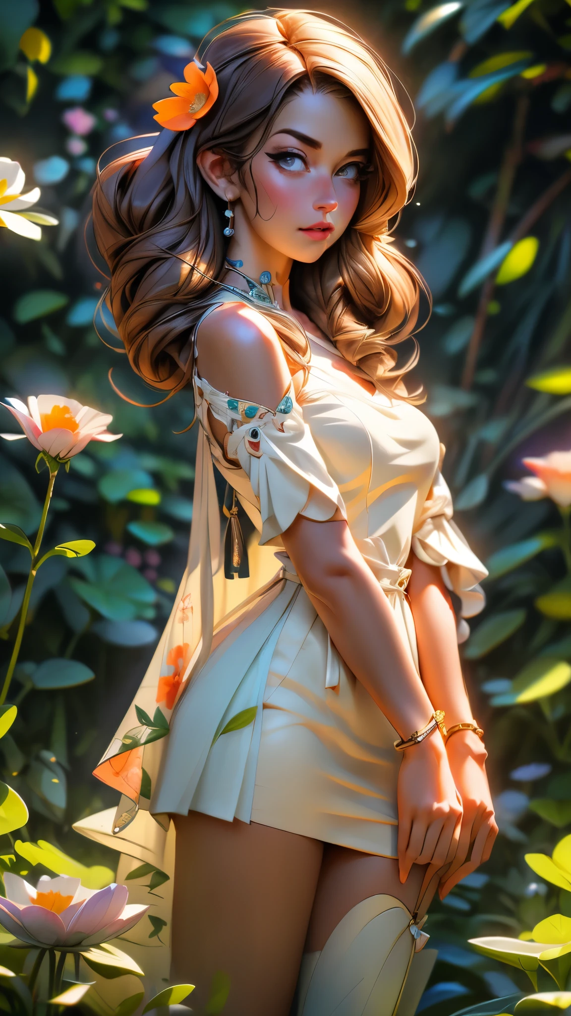 (best quality,4k,8k,highres,masterpiece:1.2),ultra-detailed,(best quality,realistic:1.2), lovely woman,field of poppy flowers,sheer yellow floral print summer dress,sunset,play,joy,beauty,harmony,portrait,soft lighting,vibrant colors, HDR, 8k, absurdres, cinestill 800, sharp focus, add_detail:2, Ultra HD | | | ((Fullbody-shot)) add_detail:2 (1woman, solo)