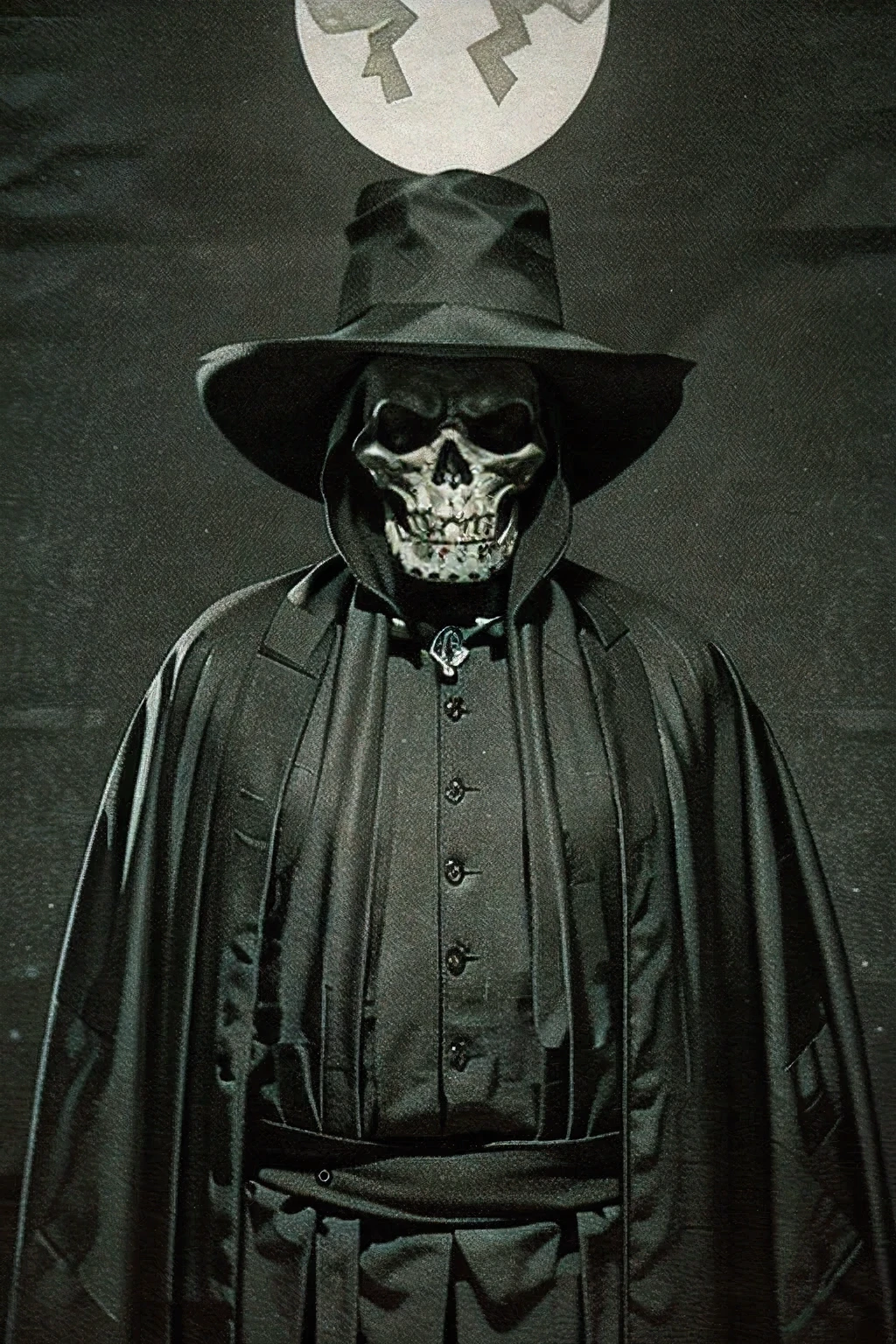 best quality, ultra-detailed, Black Grim Reaper, black robe, illustration