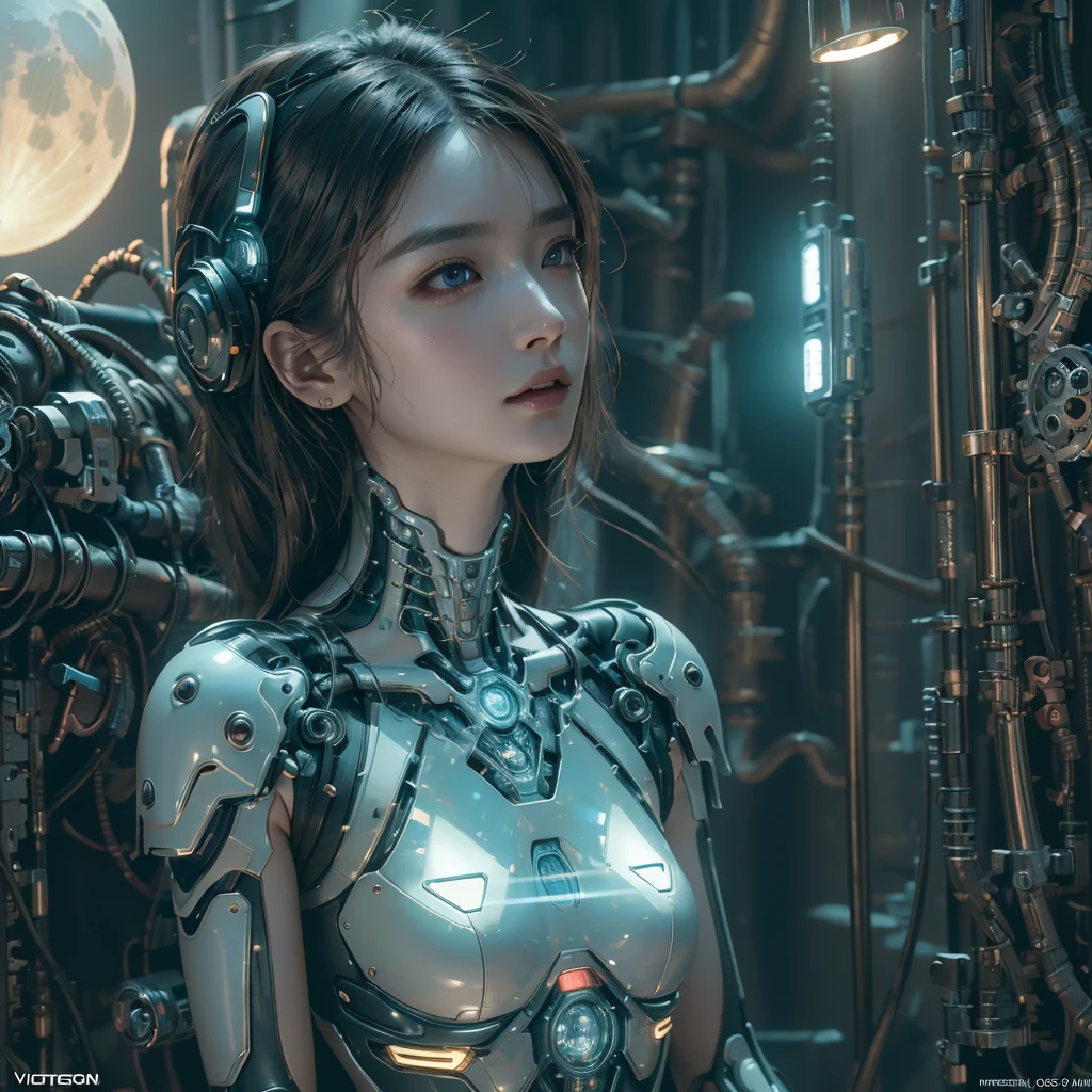 Top quality, masterpiece, Ultra-high resolution, ((Photorealistic: 1.4), raw photo, cyberpunk girl, shiny skin, mechanical girl, (Ultra realistic details)), Mechanical vertebrae attached to the spine, mechanical cervical fixation to the neck, small bright LED lamps, Global Illumination, deep shadows, octane rendering, 8K, ultra sharp, Metal, Intricate ornament details, Baroque details, Very intricate details, realistic light, Trend CGSoation, facing the camera, neon details, (In the Hot Summer Forest). high resolution, hyperrealism, VRAY, ((SEILOR MOON))
