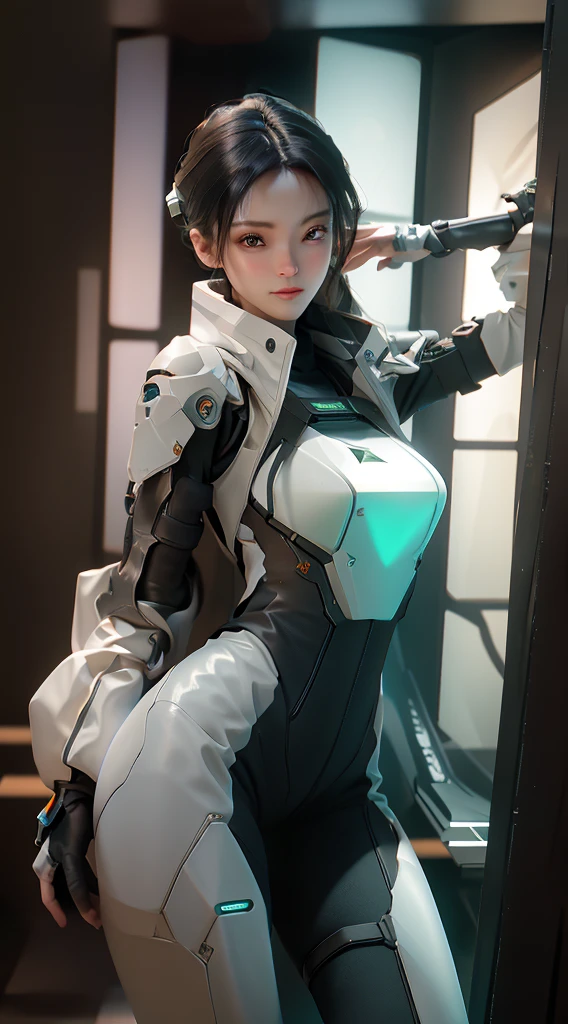 ((best qualtiy)), ((tmasterpiece)), (the detail:1.4), 3D, A beautiful cyberpunk female image,hdr（HighDynamicRange）,Ray traching,NVIDIA RTX,Hyper-Resolution,Unreal 5,Subsurface scattering、PBR Texture、post-proces、Anisotropy Filtering、depth of fields、maximum definition and sharpness、Many-Layer Textures、Albedo e mapas Speculares、Surface coloring、Accurate simulation of light-material interactions、perfectly proportions、rendering by octane、Two-colored light、largeaperture、Low ISO、White balance、the rule of thirds、8K raw data、chinesedragon