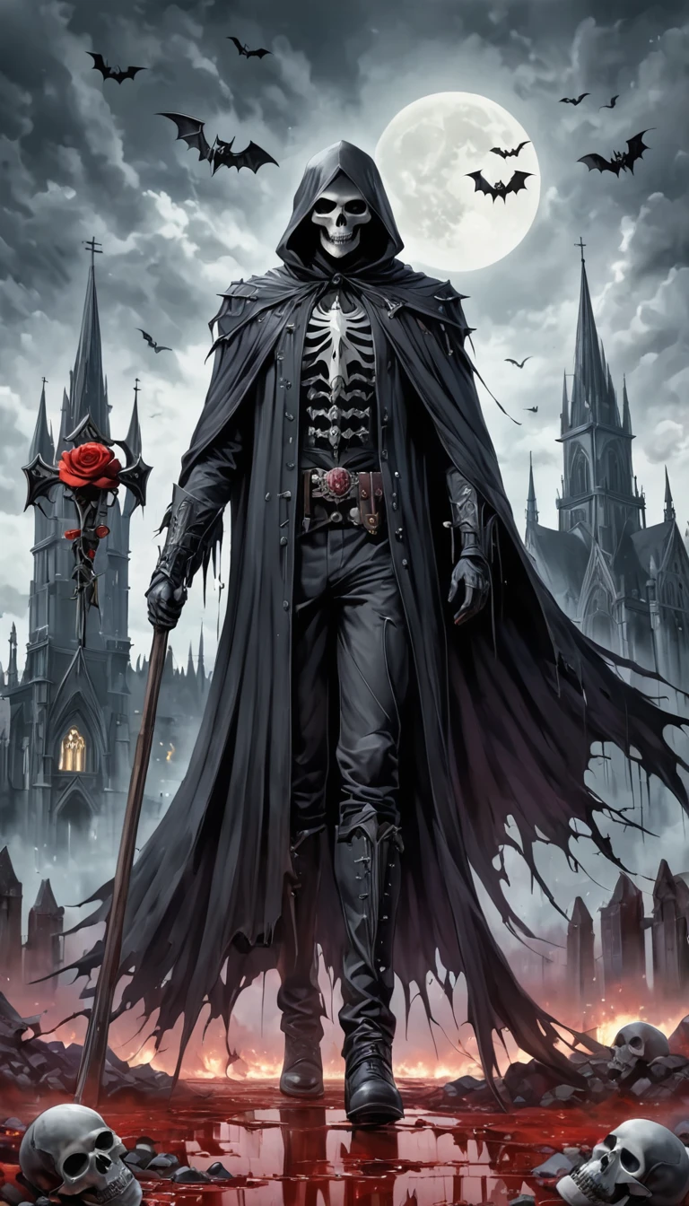 (best quality,4k,8k,highres,masterpiece:1.2),pixel art, full body, skeleton,bones arranged in a spooky pose,detailed skull,glowing eyes,creepy,haunting,ominous atmosphere,dark background,eerie shadows,night scene,spooky,macabre,vivid colors,sharp contrast,ethereal glow,unfinished texture,fine lines,retro style,low resolution,monochrome,colorful highlights,sinister aesthetic