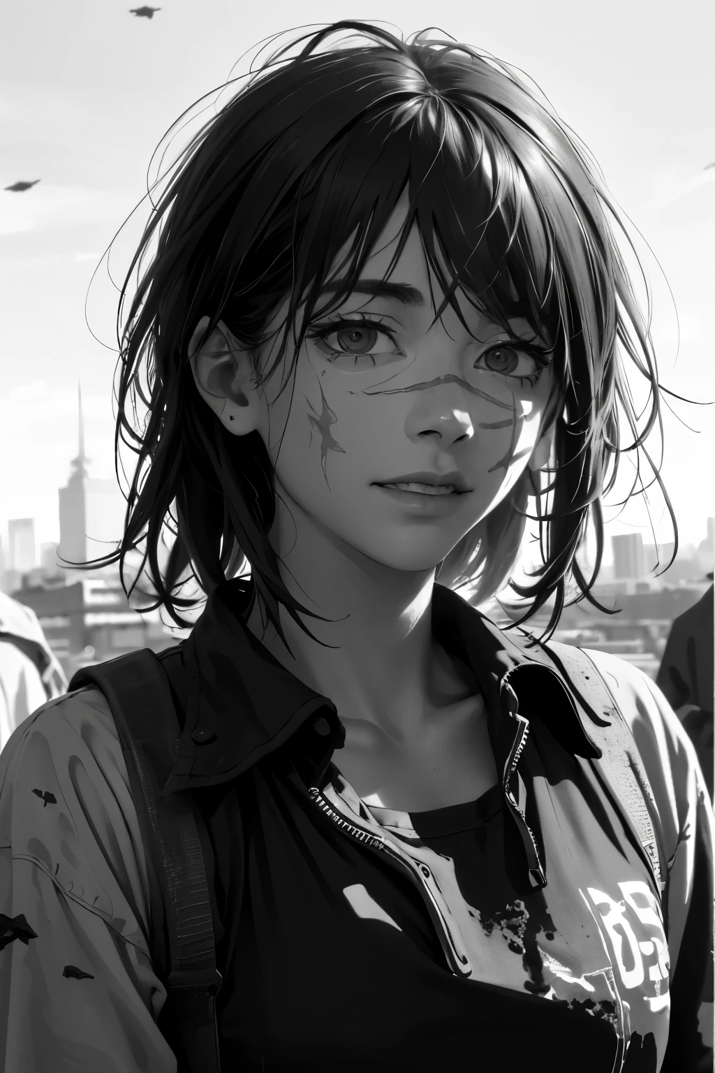 Masterpiece, high contrast blacks and whites, 16K UHD,
Dynamic scene, multiple people, helper and helped, emotional interaction, charity event, donation, providing food, clothing, medical aid, warm smiles, grateful faces, tears of joy, deep focus, (Focus on Face: 1.2), Highly detailed facial and skin texture, wrinkles, weathered skin, determined expressions, Kind eyes, scruffy hair, worn clothes, tattered garments, field setting, city backdrop, sun-kissed faces, dusty surroundings, (Sharp Focus: 1.2), black and white filter, monochromatic style, (Photorealistic: