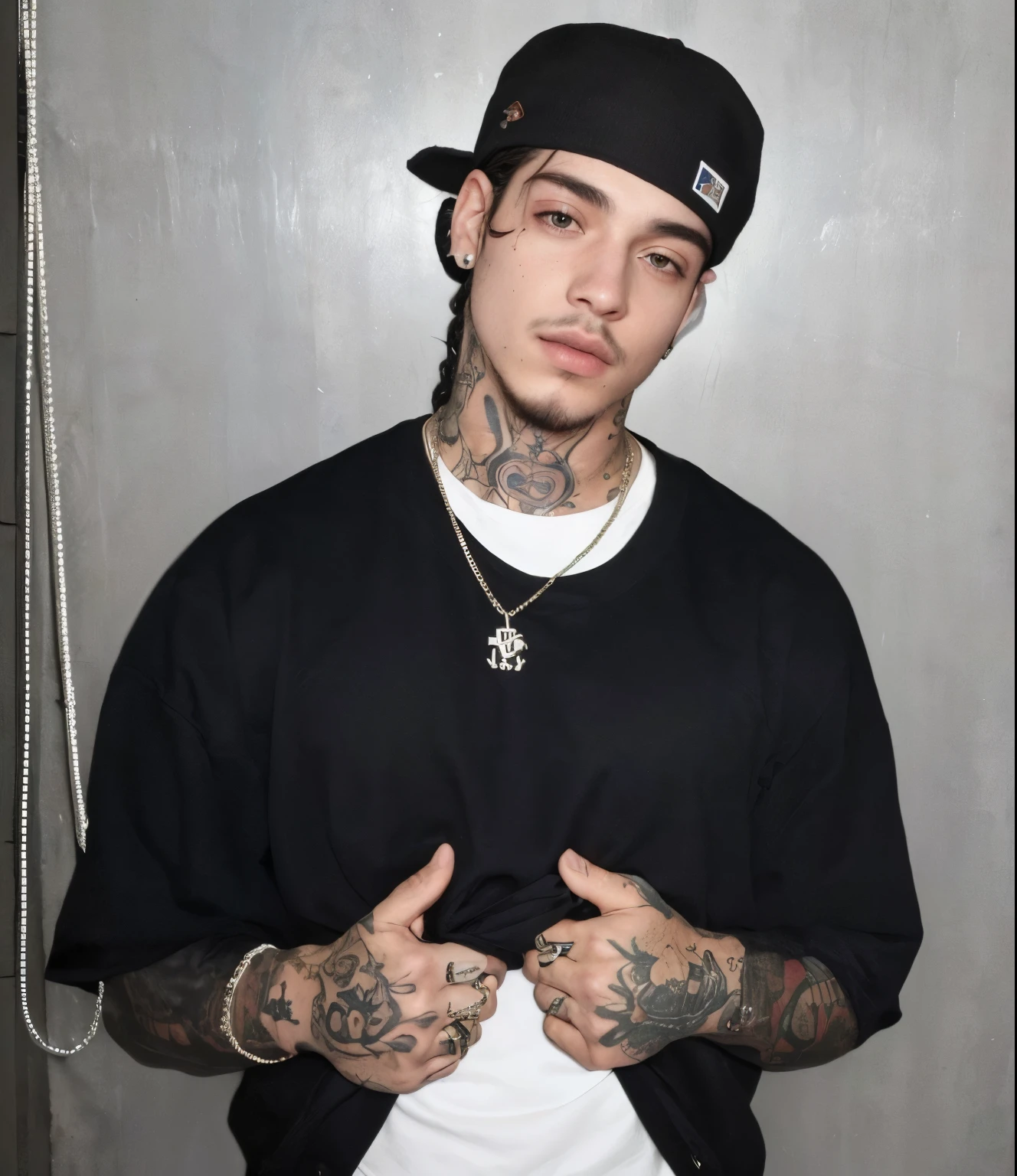 arafed man com tatuagens on his arms and chest, tiroteio, coelho mau, Tony Sandoval, Marco Ariano, tatuado, estilo de seb mckinnon, com tatuagens, sakuga tiroteio, jean deville, Sidney Lugo, taken at the beginning of 2020, peep, André Rios, tatuado, Andre Gonzalez, joias de rapper, post malone