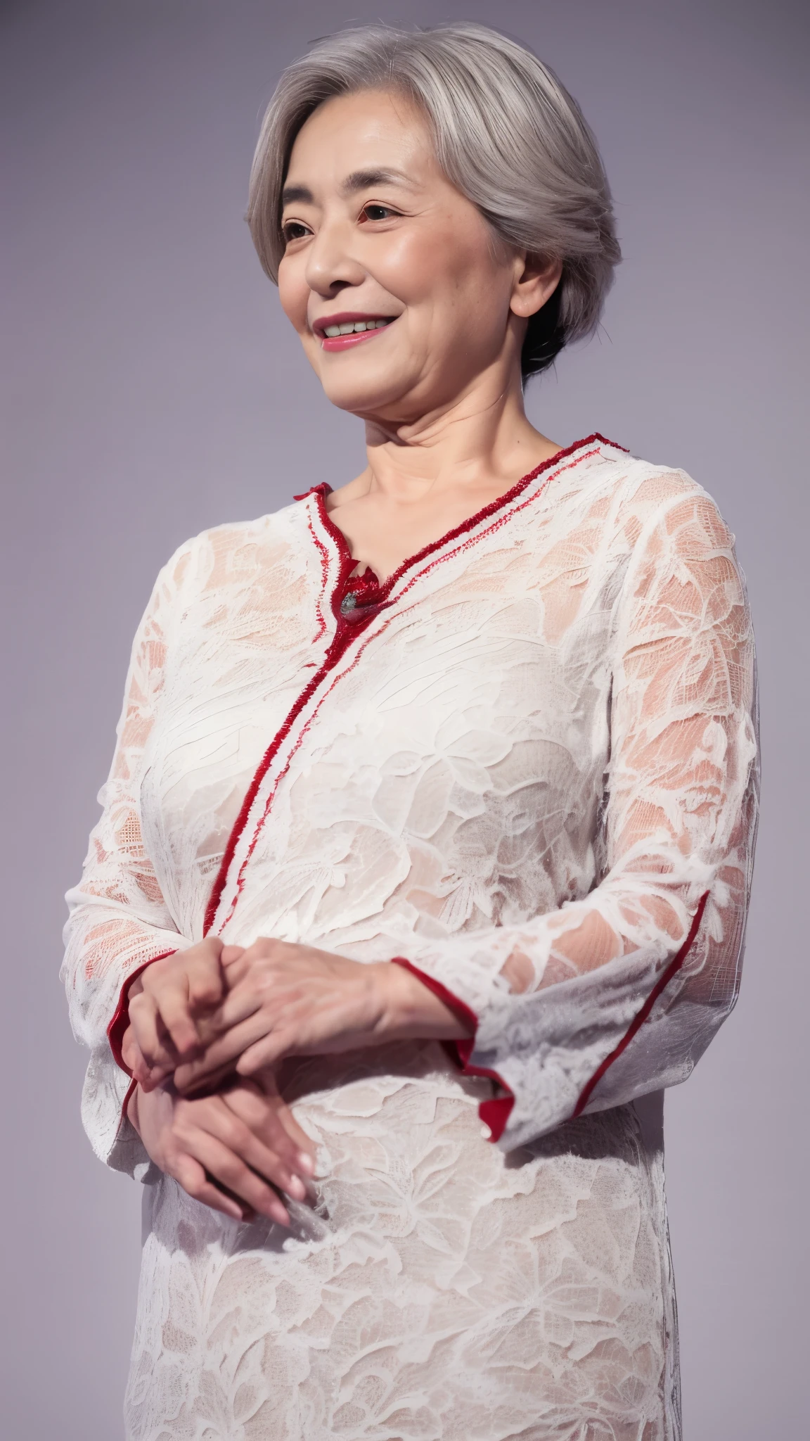 aunt, ((Fractal Art)), (((masterpiece))), 8k, Clear images, (((alone))), (((Asian Beauty))), Pure white background, Gray Hair, Lower your arms, Refreshing early summer outfit, gravure, Alluring, ((Elderly mature woman with an old face)), Depict lips accurately,Red lips, Flashy makeup, (((alone))), (((Perfect Anatomy))), Elderly, Pure white background, gravure, Natural upright posture, smile, ((Obscene)), From the chest up, highest quality, Very detailed, Realistic, Very detailed細なスキン, (Mature Woman), (positive), 95 years old, Huge breasts, Mature politician, Glamour, sexy, Pure white skin, Looking at the audience,