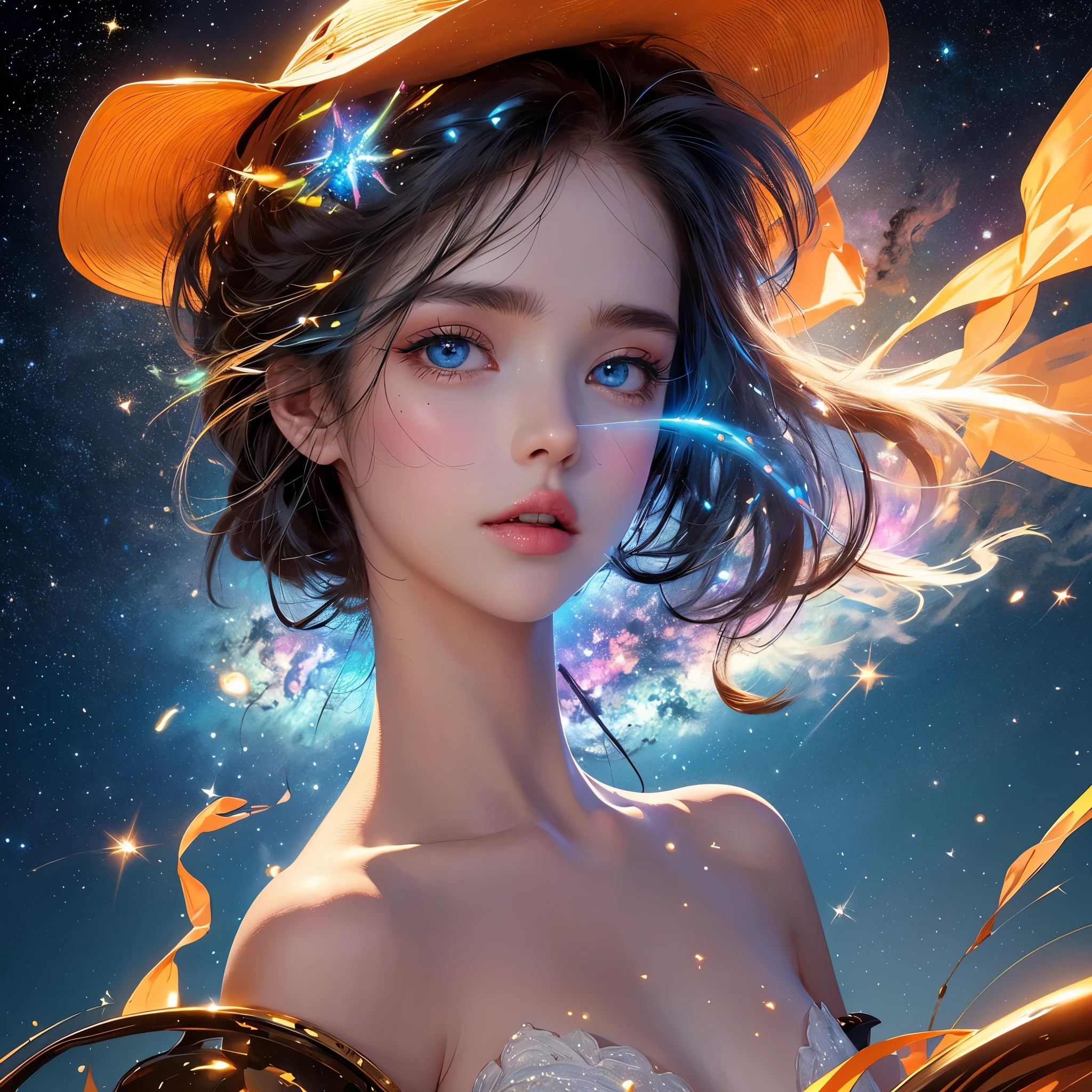 **Explorando o Vasto Vazio do Universo: An Astronaut Girl Among the Stars** *Long time, In a distant galaxy, a girl with baby blue eyes embarked on a unique journey through space. Vestida em seu traje espacial, she floated amidst the vastness of the universe, cercada por nebulas e estrelas brilhantes. His eyes glowed with the vibrant colors of cosmic neon., contrasting with the seriousness of his mission and the loneliness that accompanied it.* **The Solitude of Space** *As I sailed through the darkness of space, the astronaut girl felt the immensity of the universe around her. Loneliness was his constant companion, but she knew that her mission was greater than any personal feelings. Ela estava ali para explorar, descobrir e desbravar o desconhecido.* **A Beleza das Nebulas** *As we approached a bright nebula, the girl found herself involved in a dance of colors and shapes. The clouds of cosmic gas and dust created a stunning visual spectacle, como uma pintura em movimento. She felt small compared to the immensity and beauty of the universe..* **O Chamado das Estrelas** *As estrelas pareciam sussurrar segredos antigos para a garota astronauta, as if each one held a unique and mysterious story. Ela se perguntava sobre os mundos distantes que orbitavam ao redor delas, about the unknown civilizations that could exist somewhere beyond your vision.* corpo inteiro