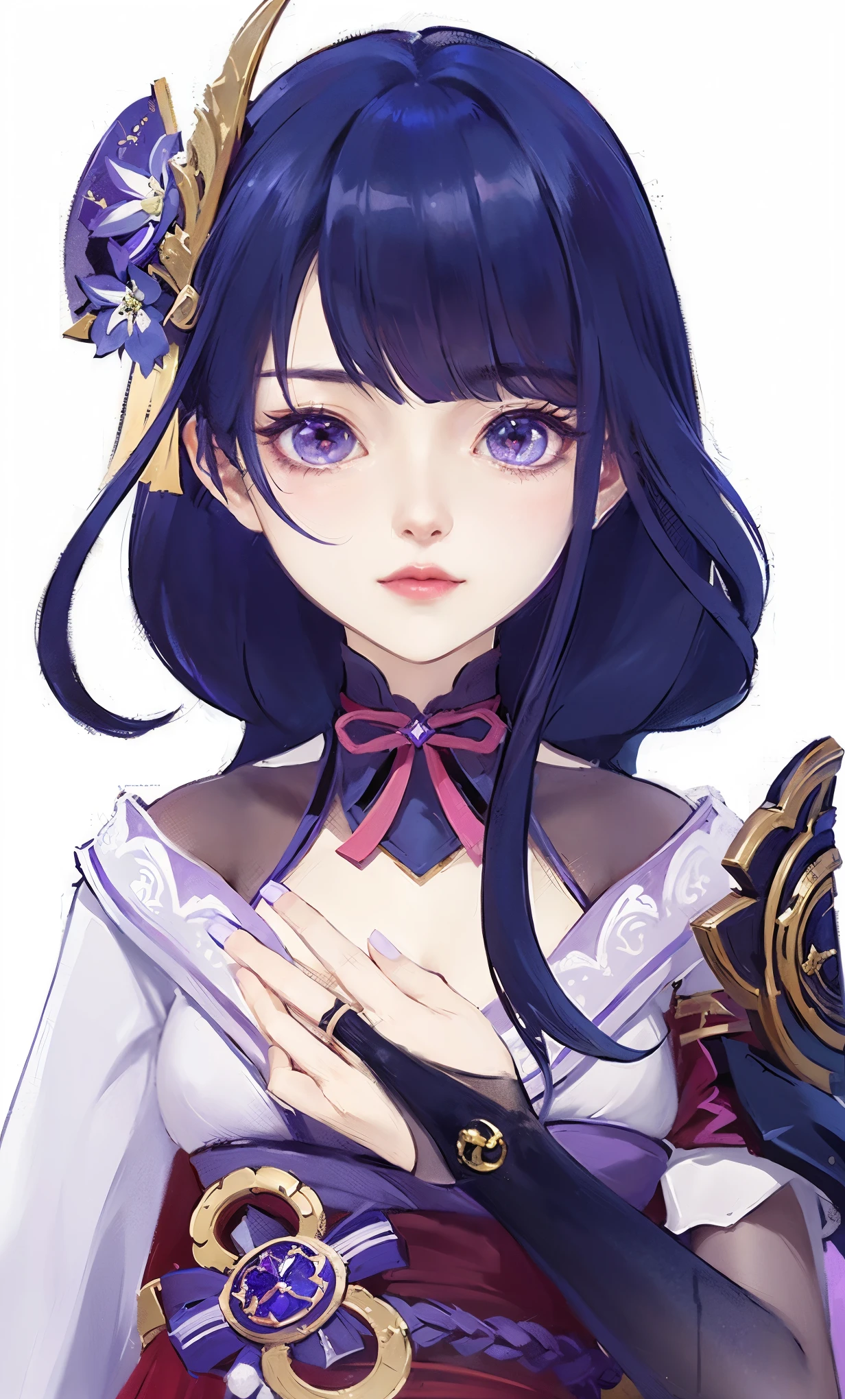 a close up of a woman with a purple and black costume, shadowbringers cinematic, 4 k detail fantasy, a beautiful fantasy empress, game cg, xianxia fantasy, xianxia hero, 2. 5 d cgi anime fantasy artwork, cinematic goddess close shot, ruan jia and artgerm, wow 4 k detail fantasy, hyperdetailed fantasy character