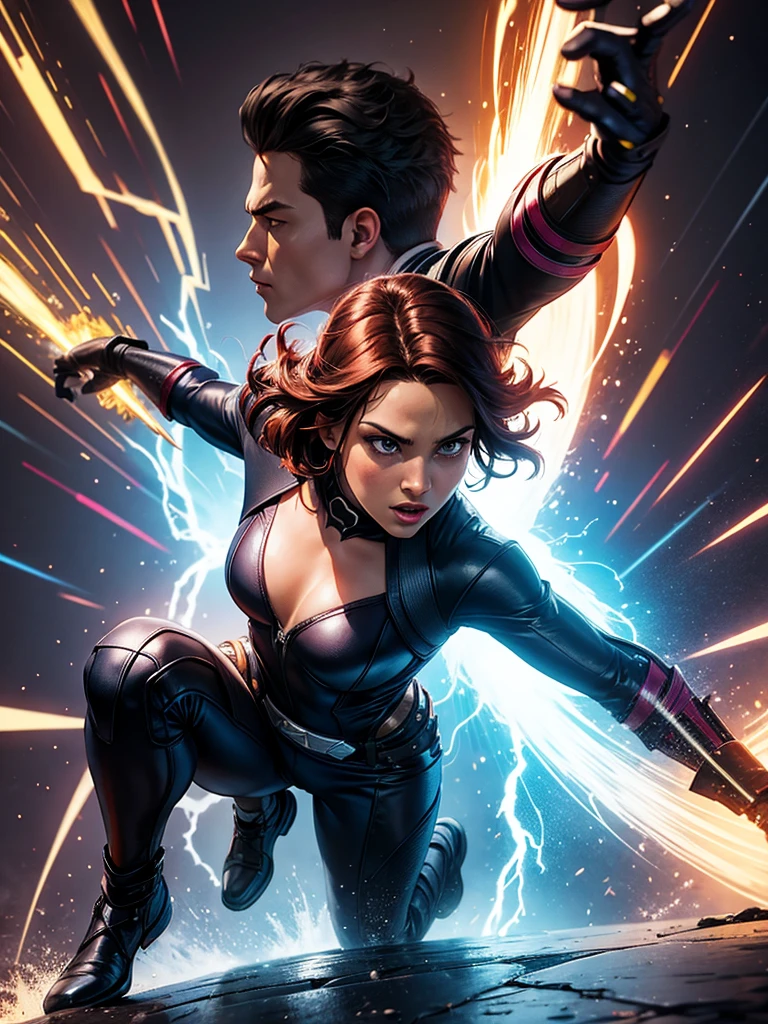 X-Men's Psylocke is ready for battle, dynamic possession, adaga psyquica, sexy, sensual, Possession of share.