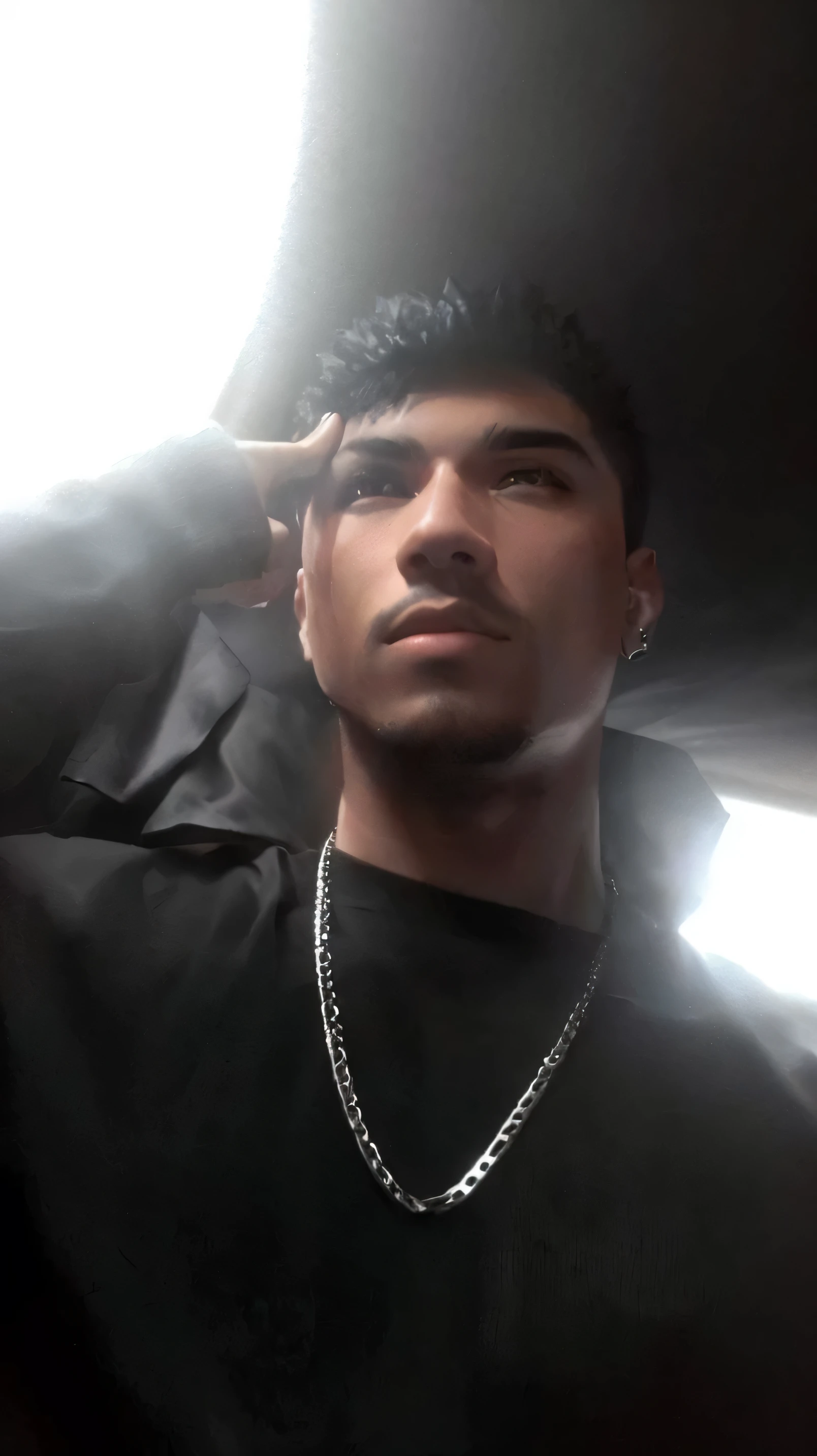 sharpened man in a black shirt and a chain around his neck, taken at the beginning of 2020, cerca de 19 anos, imagem de perfilture 1024px, raytrayced, imagem de perfil, foto de perfil, André Rios, inspirado em Randy Vargas, foto de perfil, Joel Torres, tirada no final dos anos 2000, imagem de perfil cyberpunk