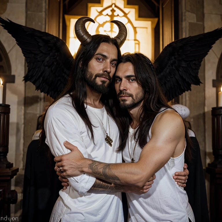 baphomet and jesus hugging