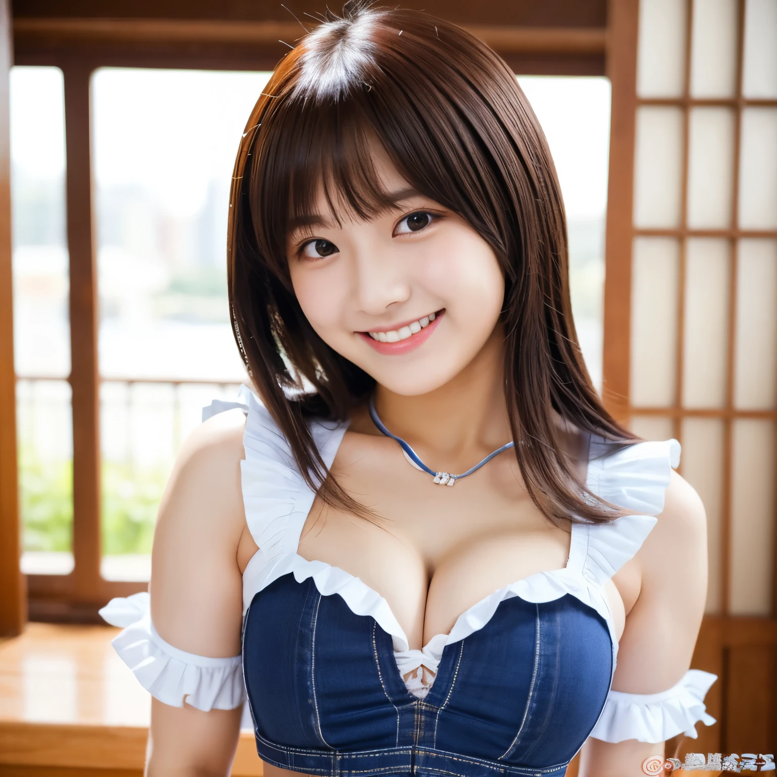 Cute face like an 18-year-old idol Smiling Kindly Maid clothes Cosplay Slightly large bust Turtle shell binding play Bondage tos Genuine city